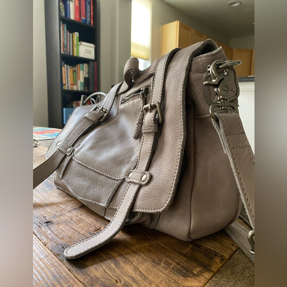 Cut& paste leather messenger bag from Anthropologie